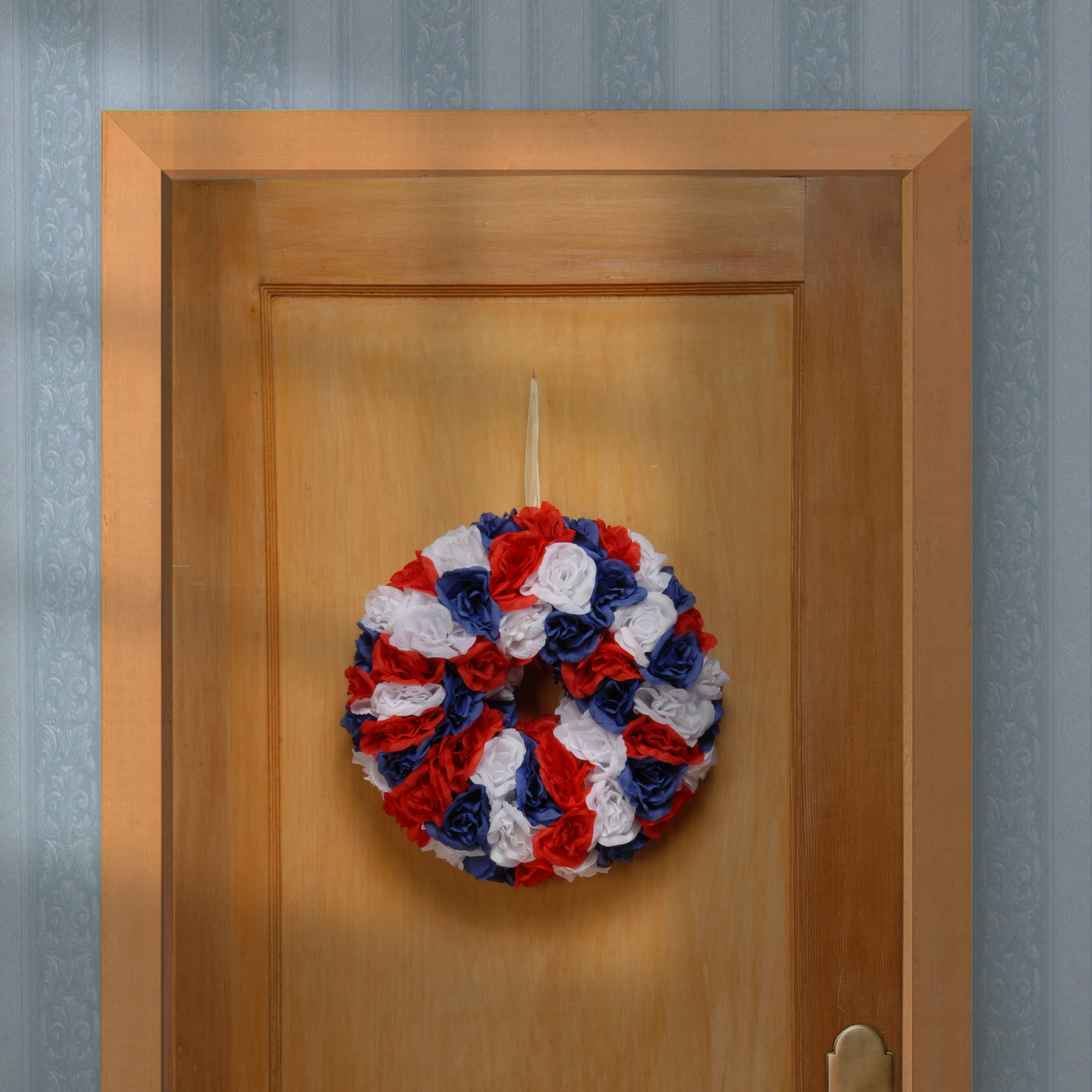 14-inch Patriotic Rose Wreath - National Tree Company