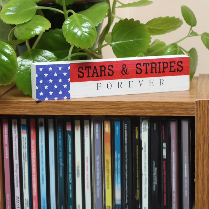 Patriotic Stars & Stripes Forever Table Decoration Wood Construction 4th of July Collection 19 Inches