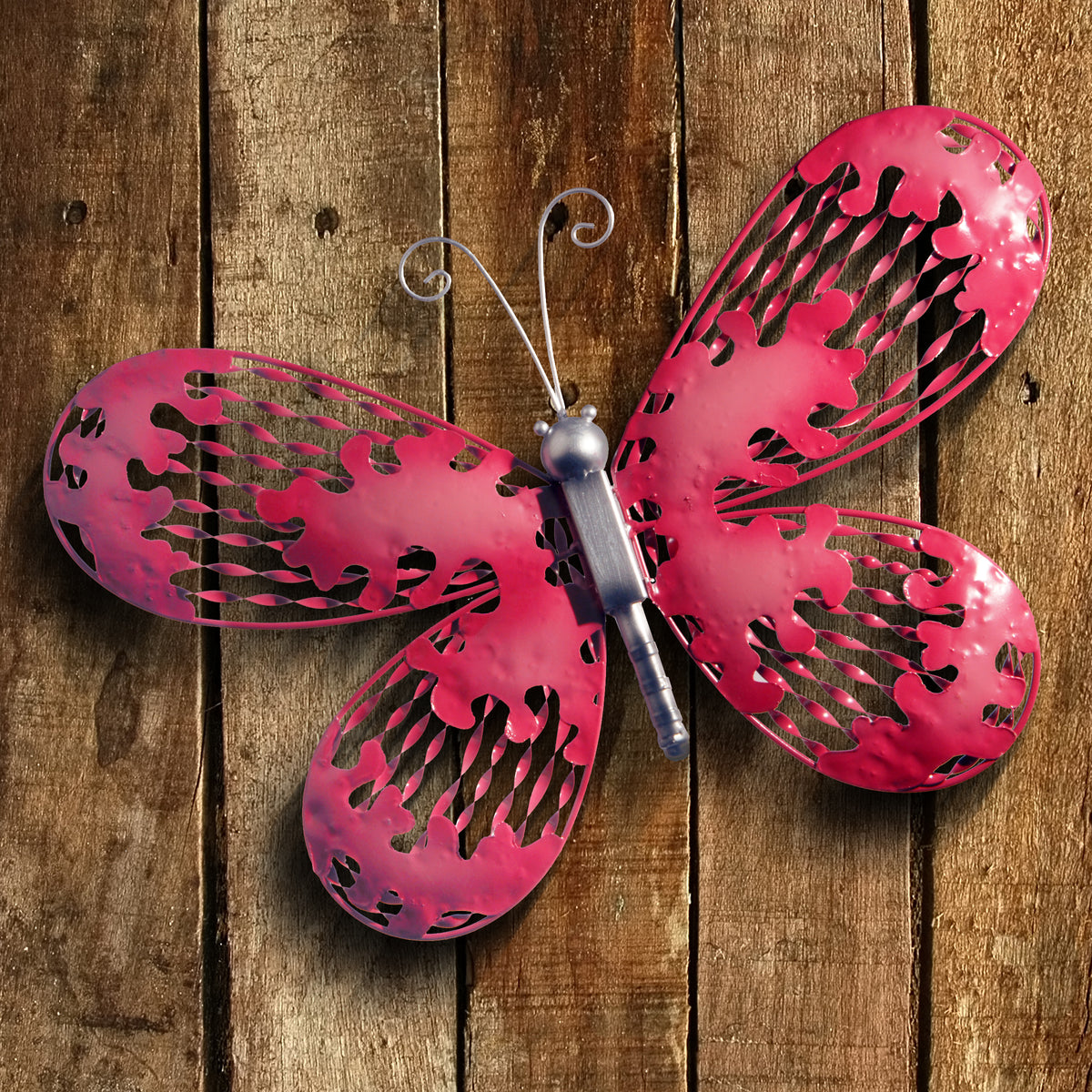 Butterfly Ras 18 in. Pink Butterfly Wall Decoration · National Tree Company