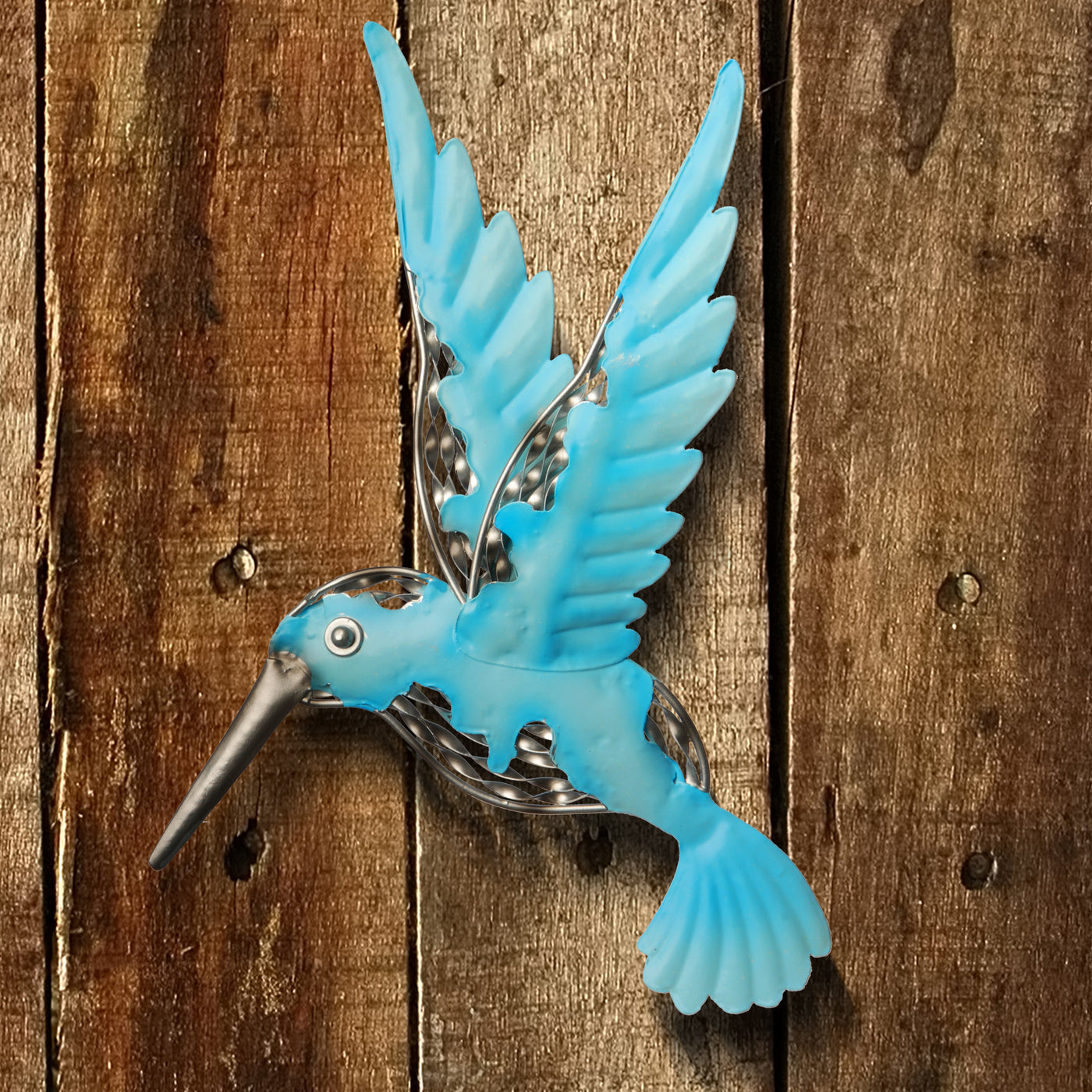 Metal Wall Decoration, Majestic Blue Bird, Ornate Metal Design, Spring Collection, 14 Inches - National Tree Company