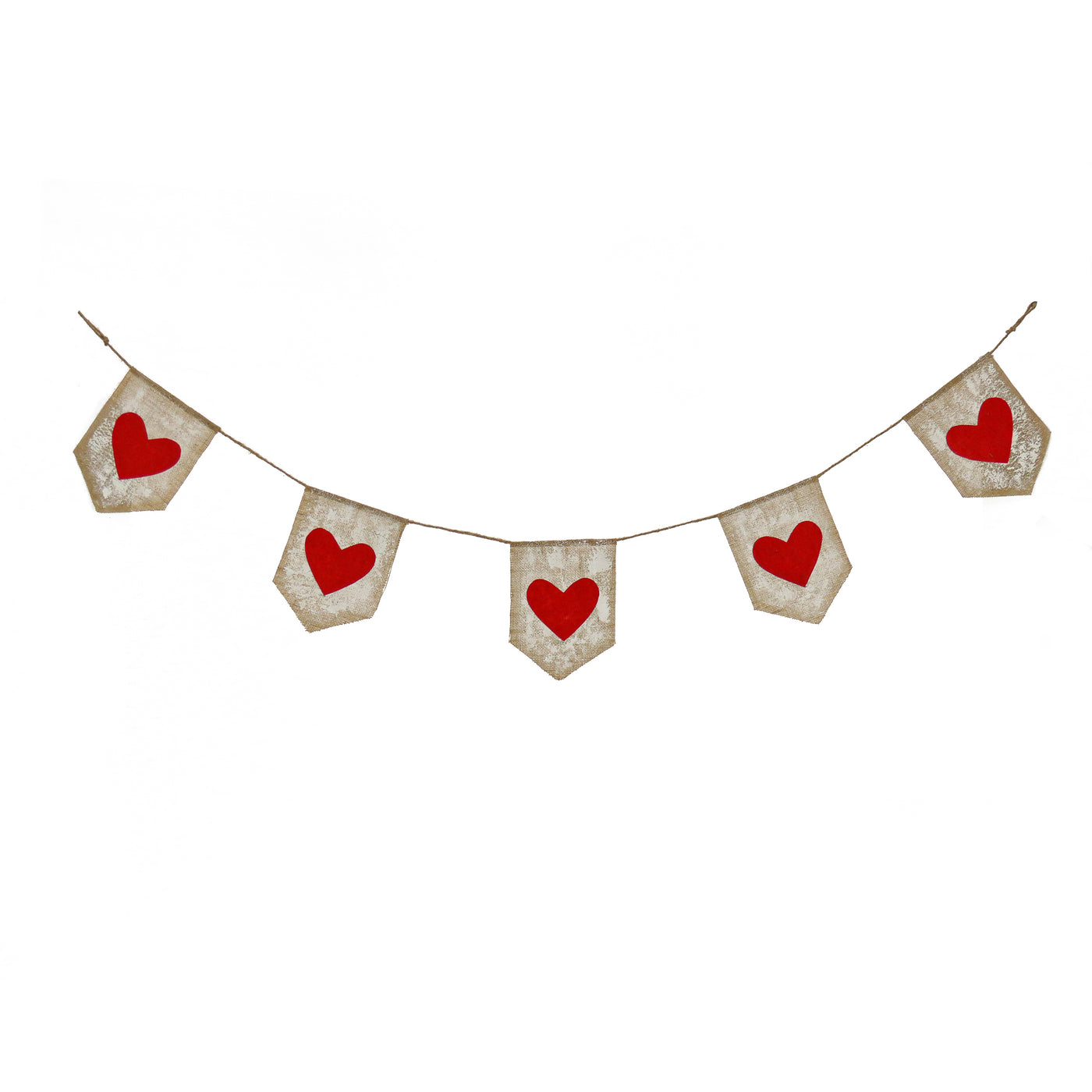 Red Hearts Jute Garland, Valentine's Day Collection, 6 Feet - National Tree Company