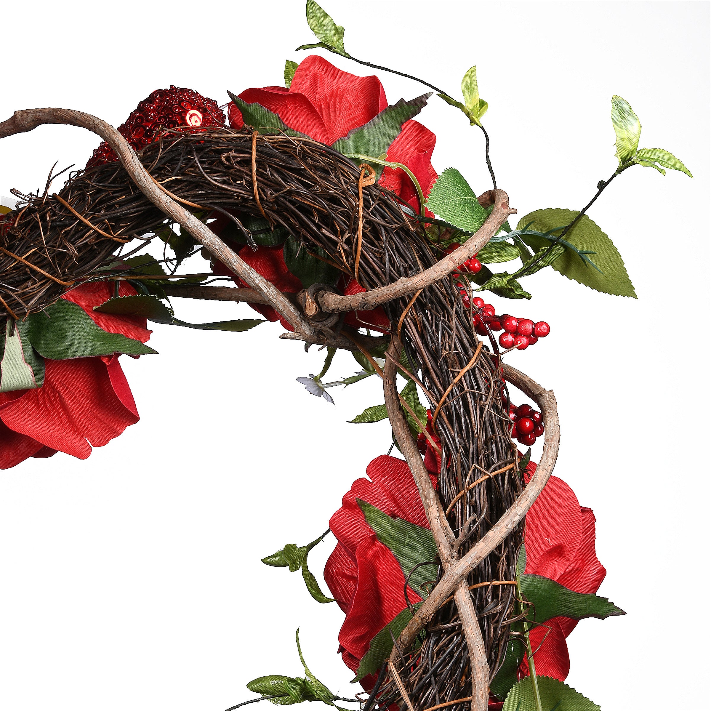 20 in. Valentine's Floral Heart Red Roses Wreath · National Tree