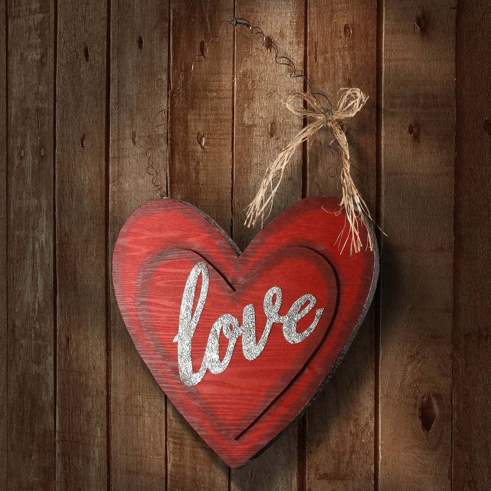Heart Ornaments. Valentine Heart Ornaments. Set of Wood Heart Ornaments.  Rustic Wood Heart Set. 