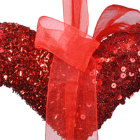 Valentine's Heart Hanging Decoration, Red, Decorated with Red Sequins, Valentine's Day Collection, 11 Inches - National Tree Company