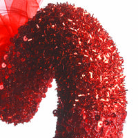 Valentine's Heart Hanging Decoration, Red, Decorated with Red Sequins, Valentine's Day Collection, 11 Inches - National Tree Company