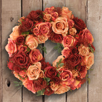 15 in. Decorated Wreath with Mixed Roses - National Tree Company