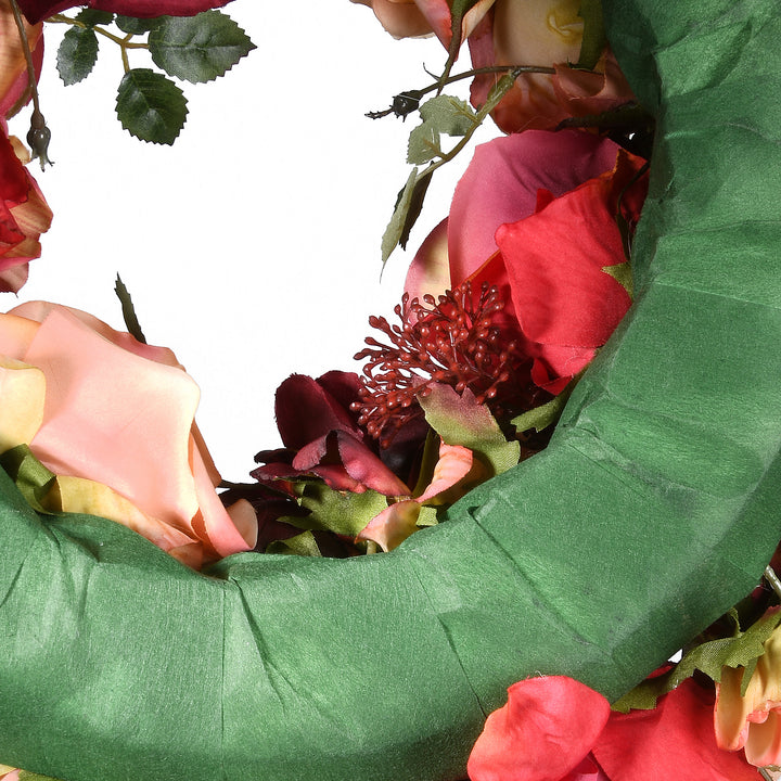 15" Mixed Rose Wreath