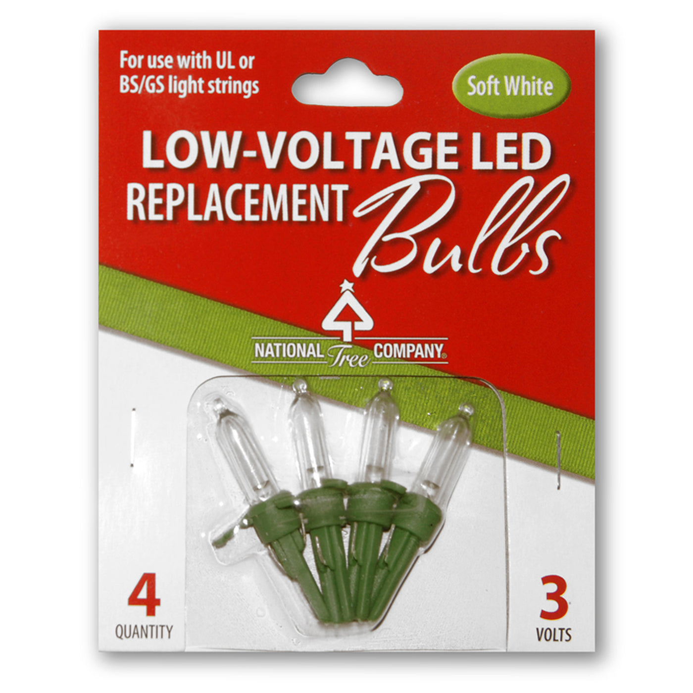 Replacement Soft White Low Voltage LED Bulbs in Bag UL- 3 Volts - National Tree Company