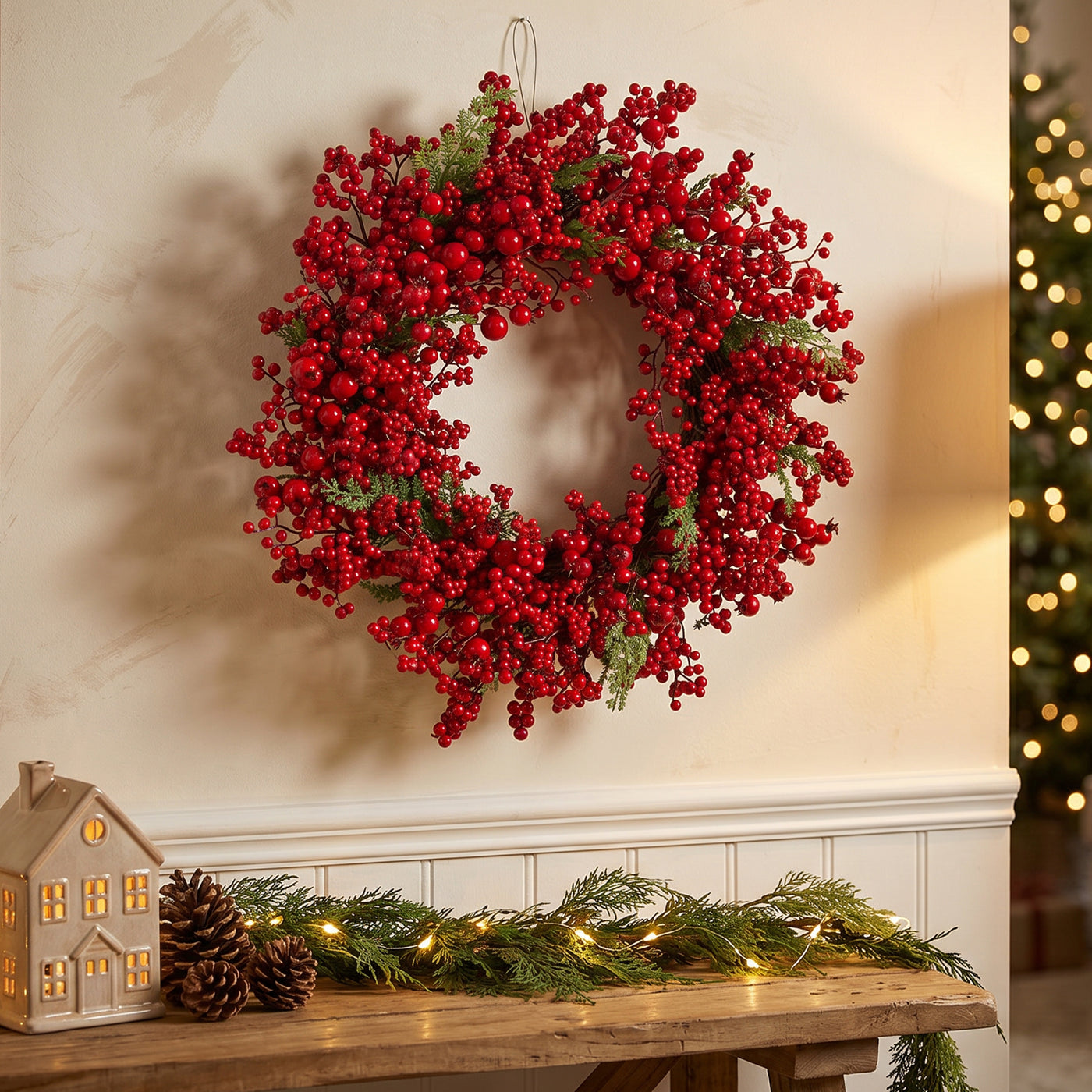 24 in. Red Berry Wreath - National Tree Company