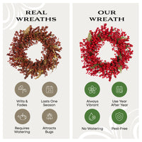 24 in. Red Berry Wreath - National Tree Company