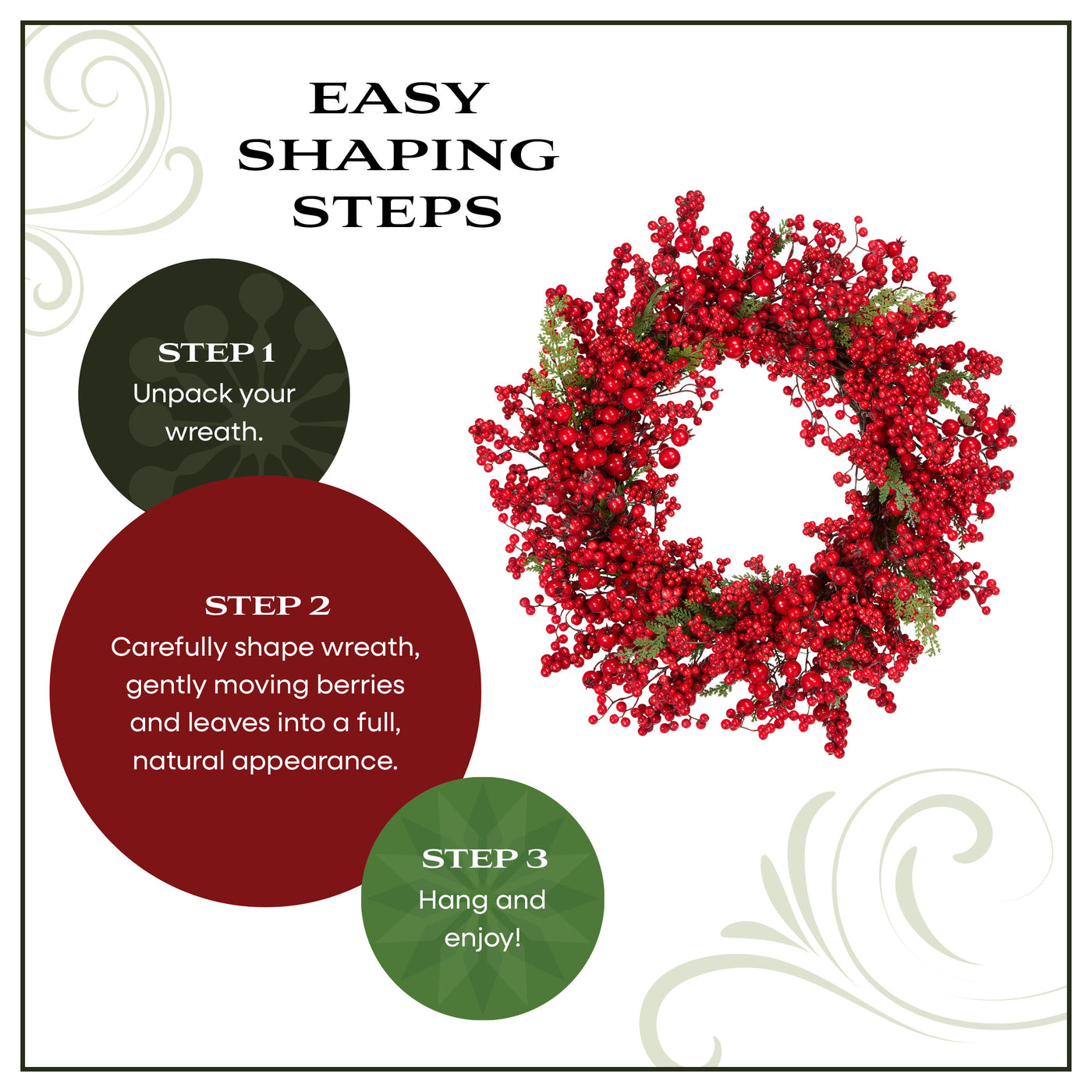 24 in. Red Berry Wreath - National Tree Company