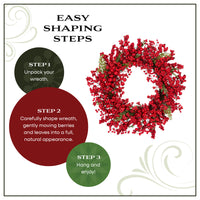 24 in. Red Berry Wreath - National Tree Company