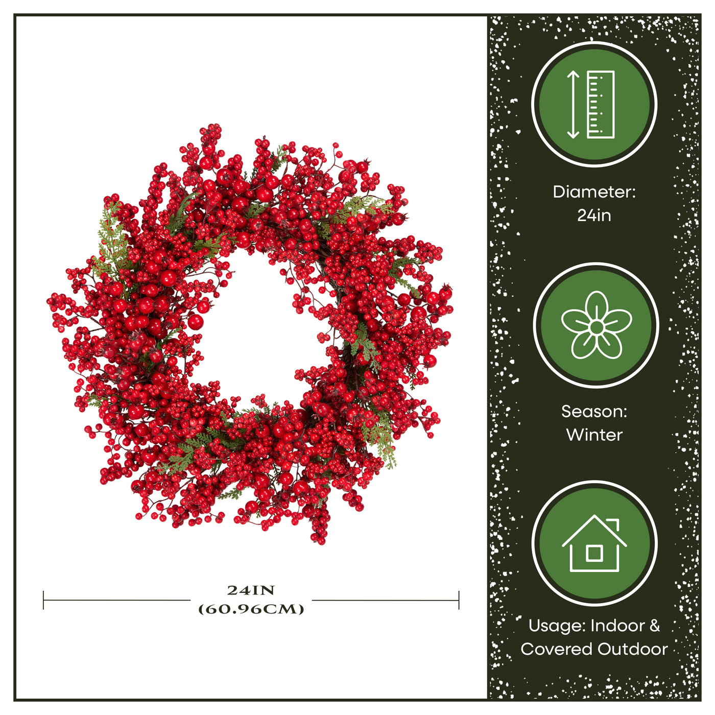 24 in. Red Berry Wreath - National Tree Company