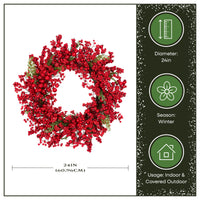 24 in. Red Berry Wreath - National Tree Company