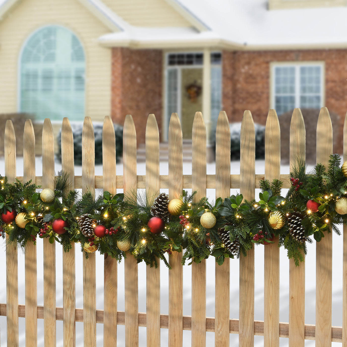 9 ft. Pre-Lit Rural Homestead Decorated Garland with LED Lights - National Tree Company