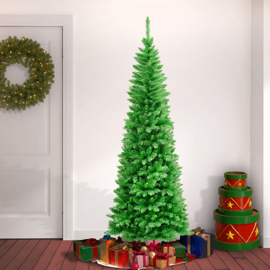 First Traditions Rowan Pencil Slim Christmas Tree, 7.5 ft