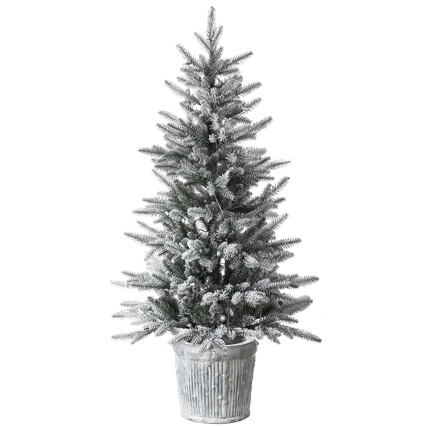 4.5 ft. Pre-Lit Snowy Alpine Fir Tree with LED Lights, Plug-In - National Tree Company