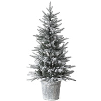 4.5 ft. Pre-Lit Snowy Alpine Fir Tree with LED Lights, Plug-In - National Tree Company