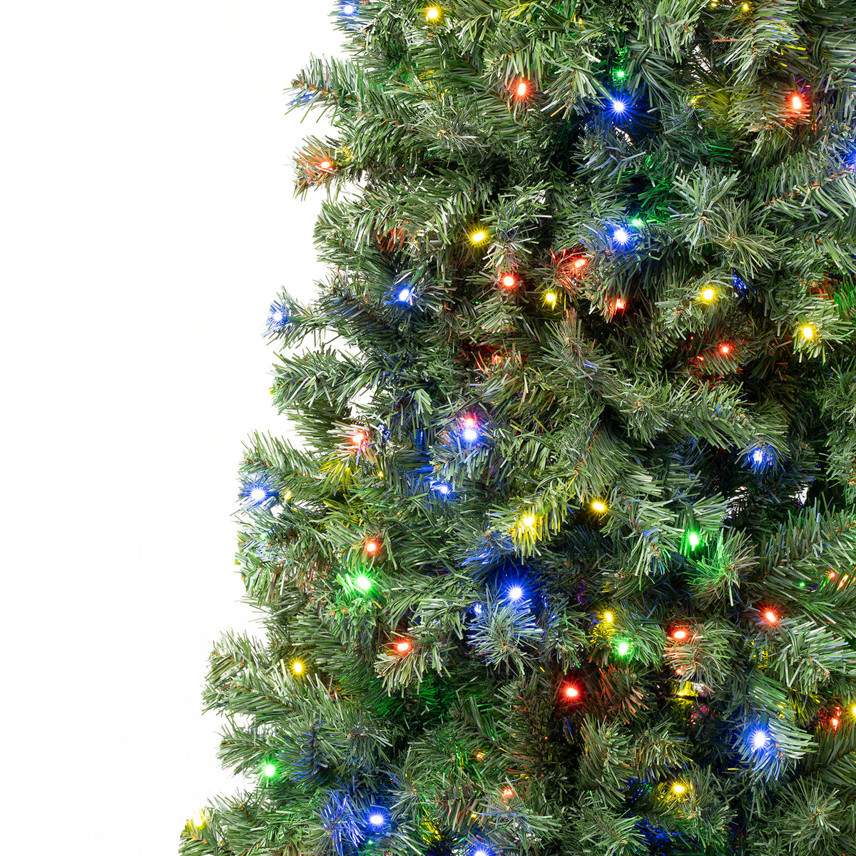 Led Tree Round Plug Shape 6 ft. Pre-Lit Sagamore Slim Tree with Multi LED Lights, Plug-In ...