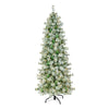 7.5 ft. Pre-Lit Snowy Bottle Brush Slim Tree with Clear Lights, Plug-In - National Tree Company