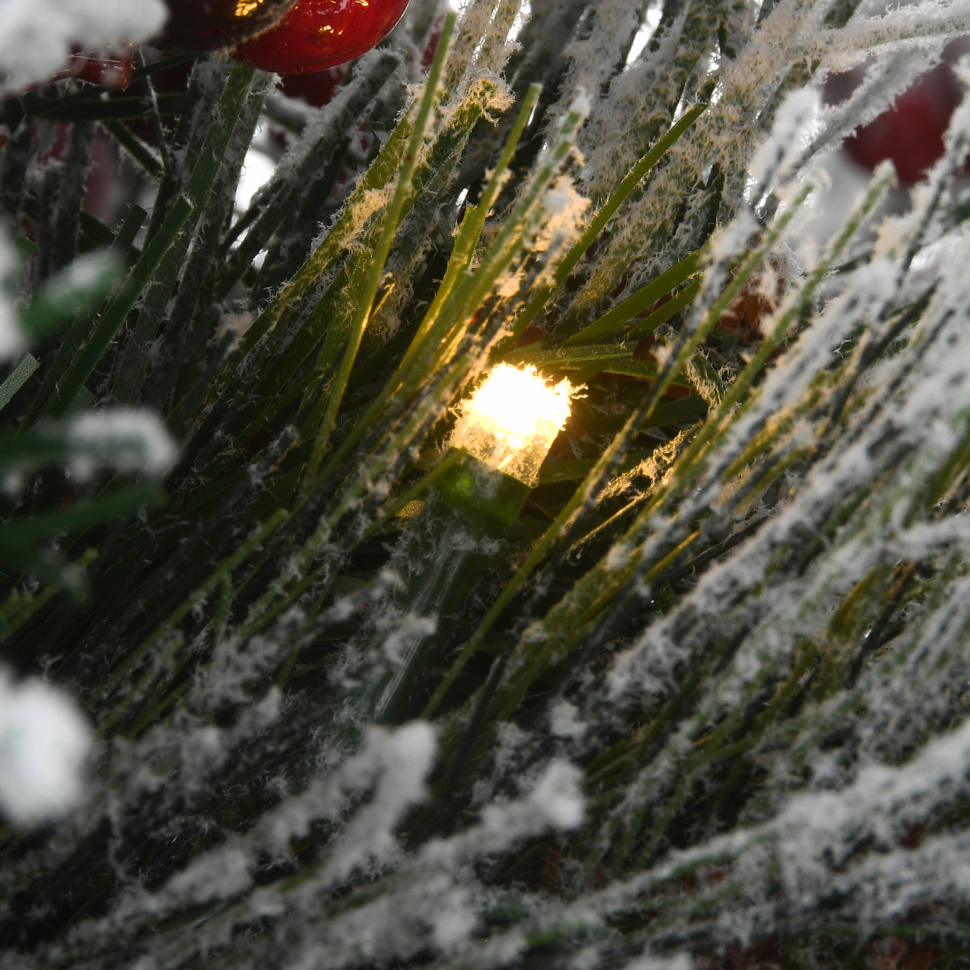 18 in. Pre-Lit Snowy Bedford Urn Filler with LED Lights - National Tree Company