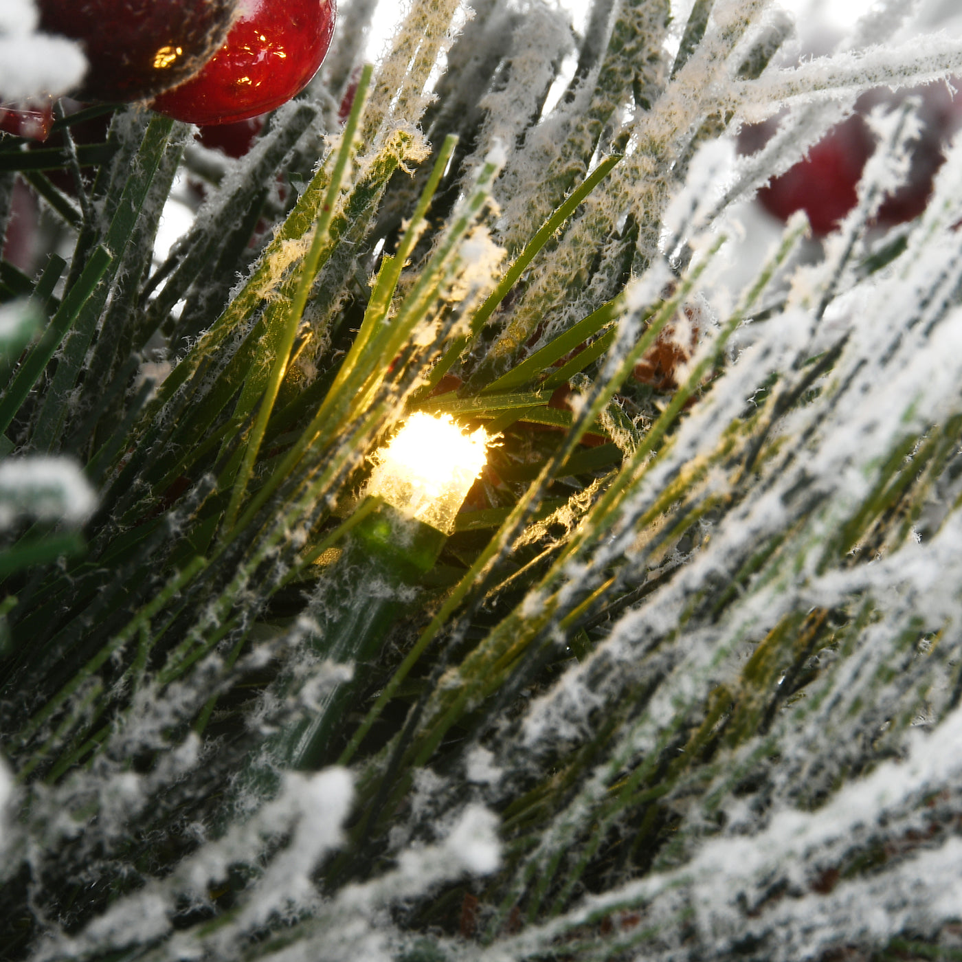 22 in. Pre-Lit Snowy Bedford Urn Filler with LED Lights - National Tree Company