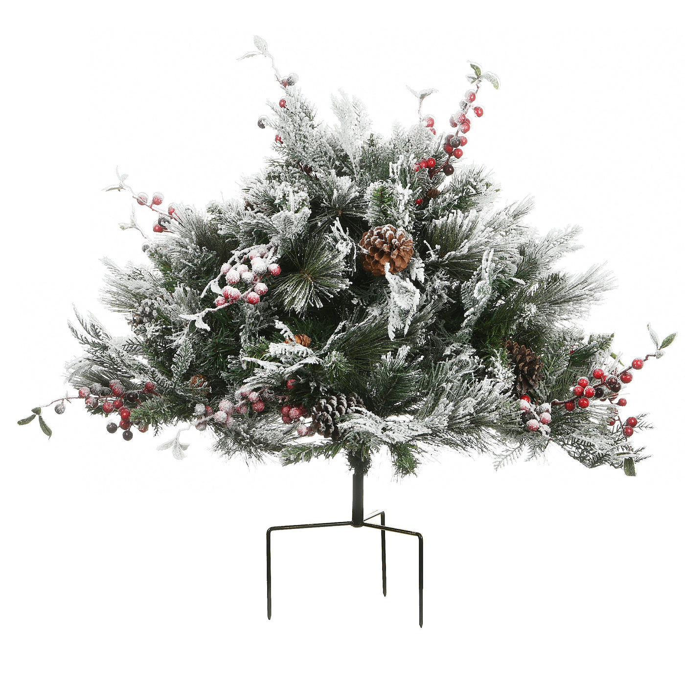 22 in. Pre-Lit Snowy Bedford Urn Filler with LED Lights - National Tree Company