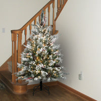 4.5 ft. Pre-Lit Snowy Bedford Pine Tree with Clear Lights - National Tree Company