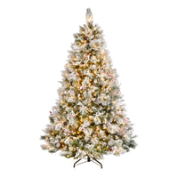 7.5 ft. Pre-Lit Snowy Bedford Pine Tree with Clear Lights - National Tree Company