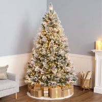 7.5 ft. Pre-Lit Snowy Bedford Pine Tree with Clear Lights - National Tree Company