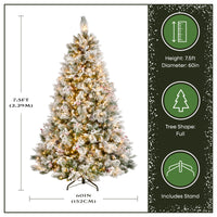7.5 ft. Pre-Lit Snowy Bedford Pine Tree with Clear Lights - National Tree Company