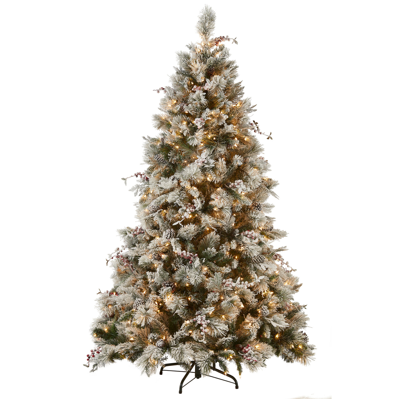 7.5 ft. Pre-Lit Snowy Bedford Pine Tree with Clear Lights - National Tree Company