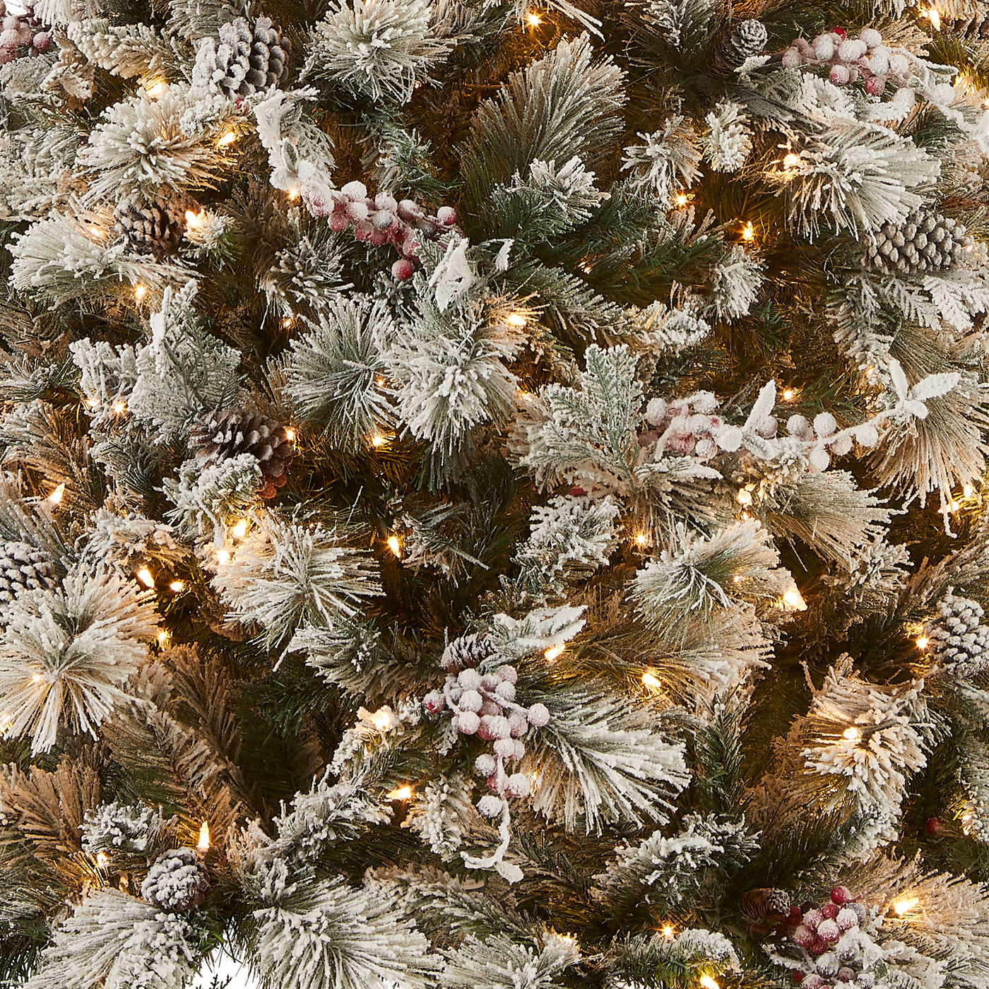 7.5 ft. Pre-Lit Snowy Bedford Pine Tree with Clear Lights - National Tree Company