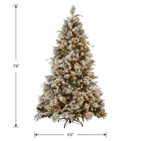 7.5 ft. Pre-Lit Snowy Bedford Pine Tree with Clear Lights - National Tree Company