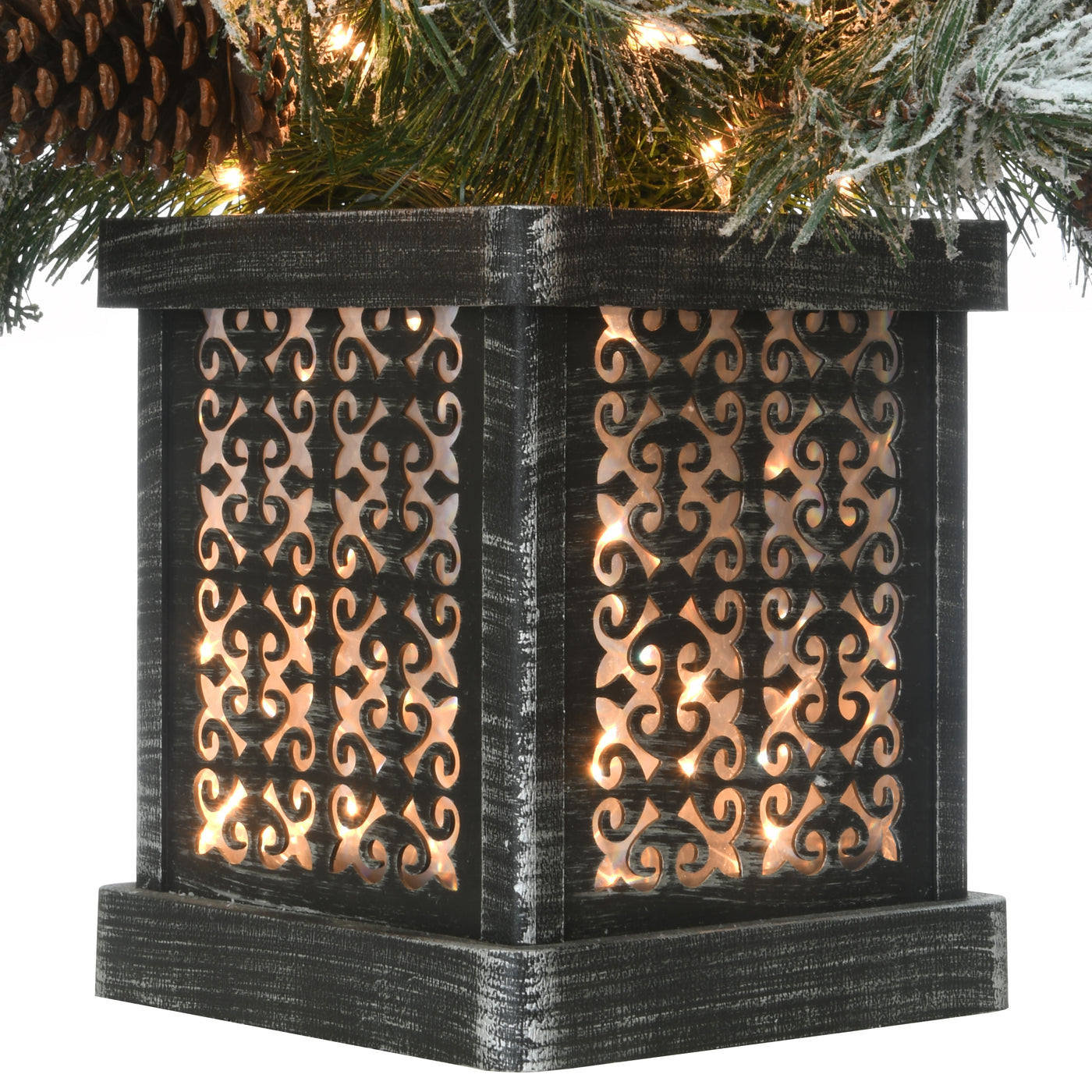 4 ft. Pre-Lit Snowy Bedford Pine Tree with Clear Lights, Plug-In - National Tree Company