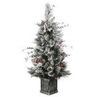 4 ft. Pre-Lit Snowy Bedford Pine Tree with Clear Lights, Plug-In - National Tree Company