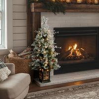 4 ft. Pre-Lit Snowy Bedford Pine Tree with Clear Lights - National Tree Company