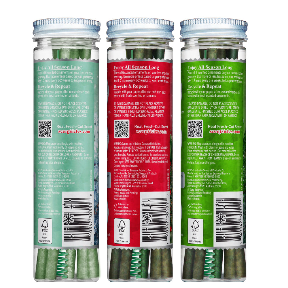 Scentsicles, Scented Ornament 6pc Stick, White Winter Fir, Snowberry Pine and Icicles on Spruce Sticks - 3 Pack - National Tree Company