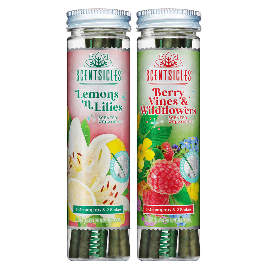 Scentsicles, 6pc Stick, 1 Lemon 'n Lilies/ 1 Berryvines & Wildflowers-  2 pack - National Tree Company
