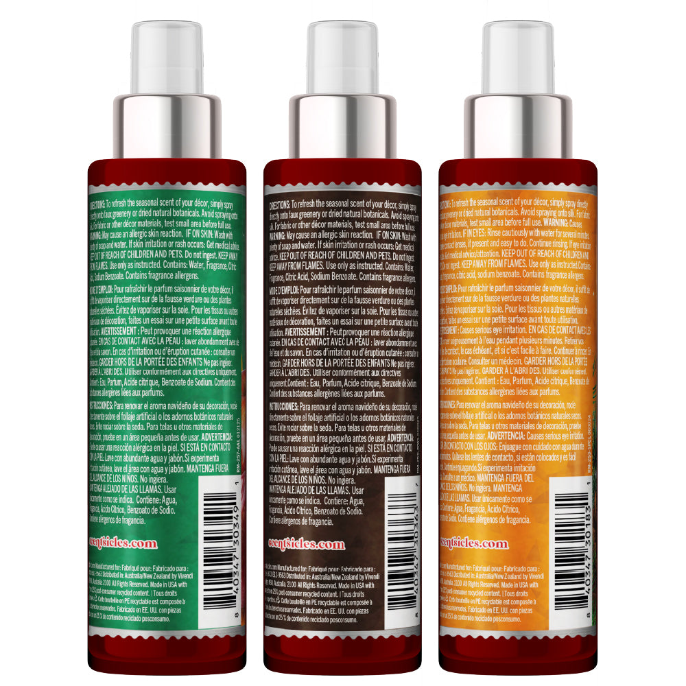 Scentsicles, Scent Mister, 1 Into the Vanilla Woods/1 Autumn 'n Apples/ 1 Spiced Pine Cones- 3 pack - National Tree Company