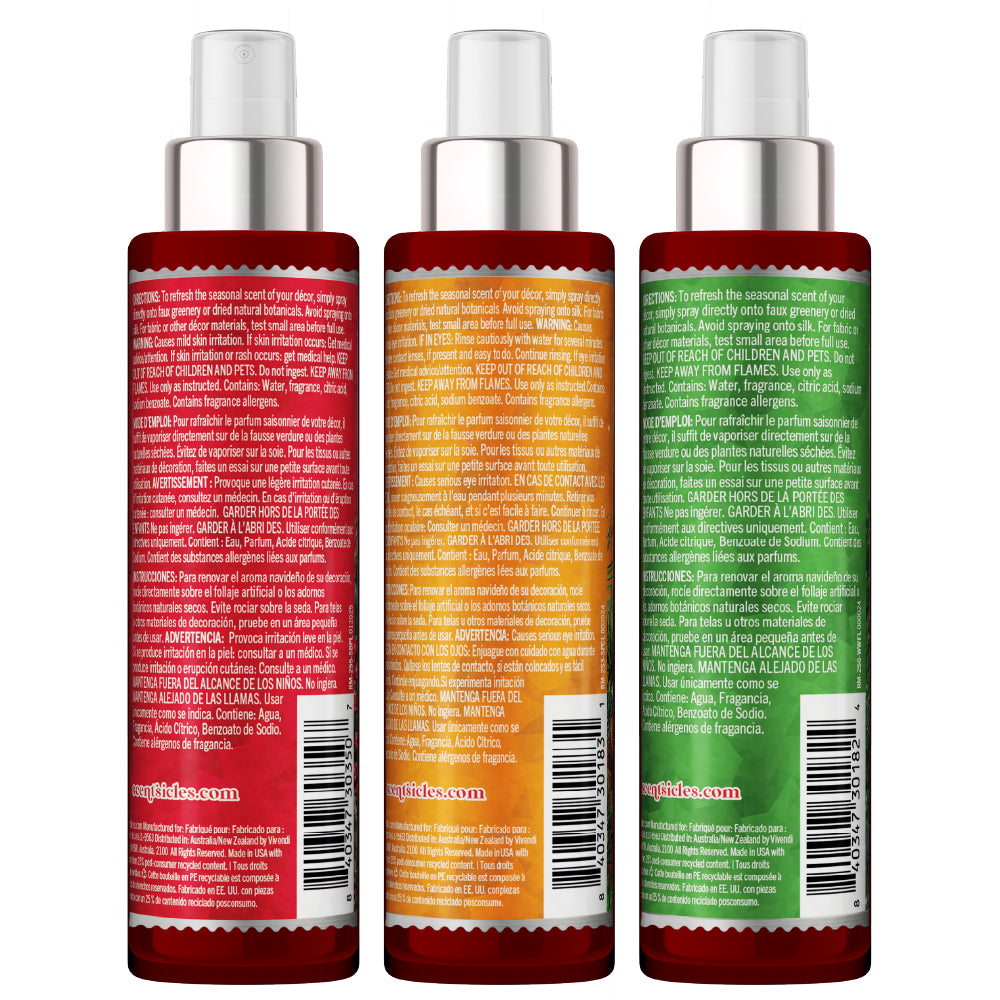Scentsicles, Scent Mister 1 White Winter Fir/ 1 Snowberry Pine/1 Spiced Pine Cones- 3 pack - National Tree Company