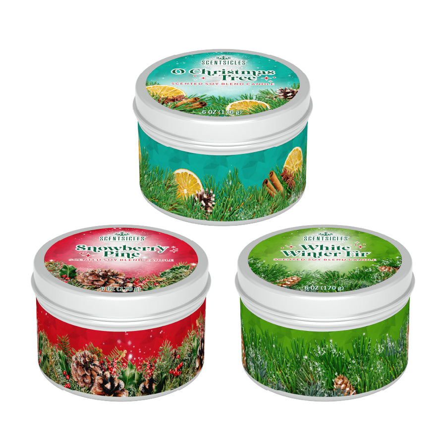 Scentsicles, Candles, 1 White Winter Fir/1 O Christmas Tree/ 1 Snowberry Pine-3 pack - National Tree Company