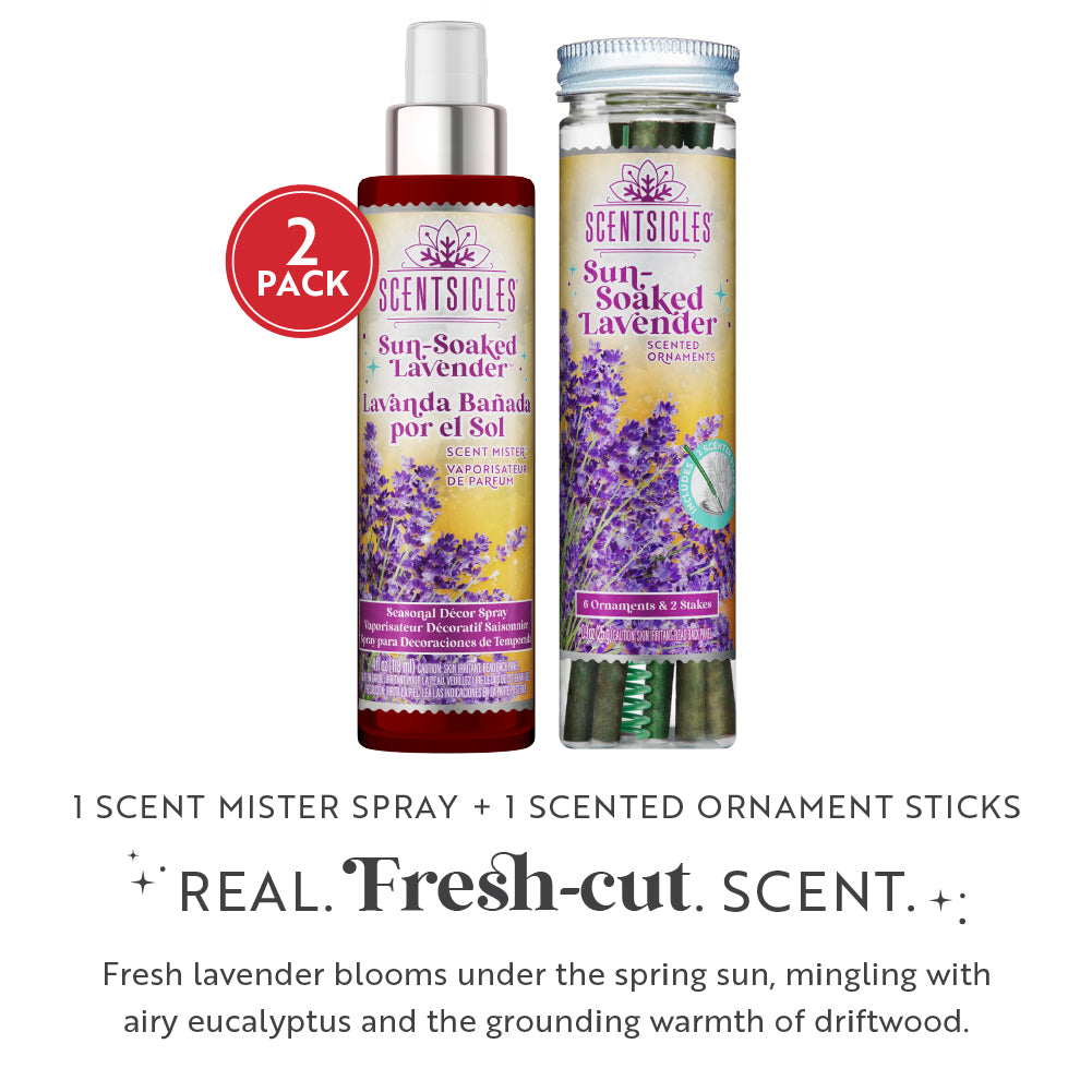 Scentsicles, 6pc Stick, 1 Sun-Soaked Lavender/1 Scent Mister Sun-Soaked Lavender -2 pack - National Tree Company