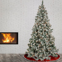 6.5 ft. Pre-Lit Snowy Crestview Tree with Clear Lights - National Tree Company