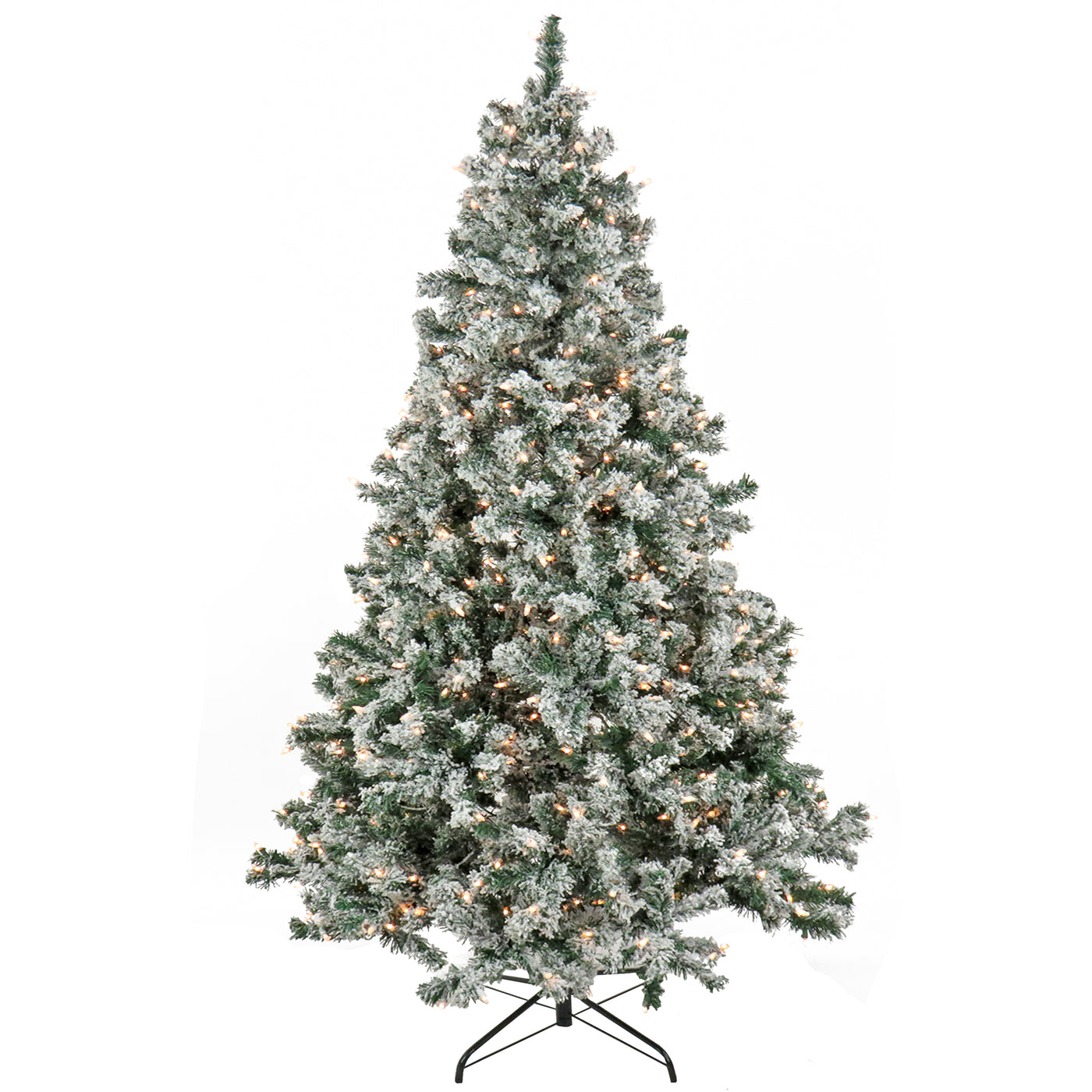 7.5 ft. Pre-Lit Snowy Crestview Tree with Clear Lights - National Tree Company