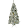 6.5 ft. Pre-Lit Snowy Chatham Slim Tree with  PowerConnect Dual Color LED Lights - National Tree Company