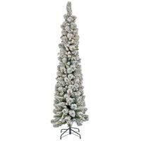 7 ft. Pre-Lit Snowy Methow Pencil Slim Tree with LED Lights - National Tree Company