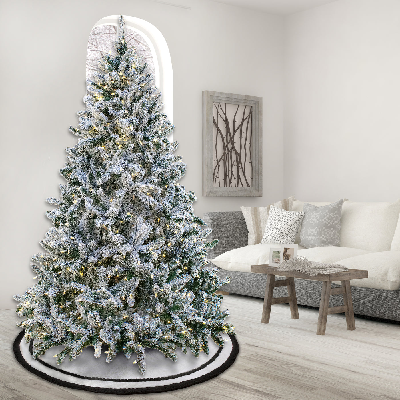 7.5 ft. Pre-Lit Snowy Hudson Tree with PowerConnect Warm White LED Lights - National Tree Company