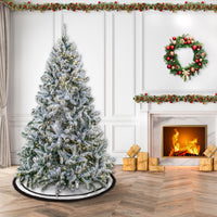 9ft. Pre-Lit Snowy Hudson Hinged Tree with PowerConnect Warm White LED Lights - National Tree Company