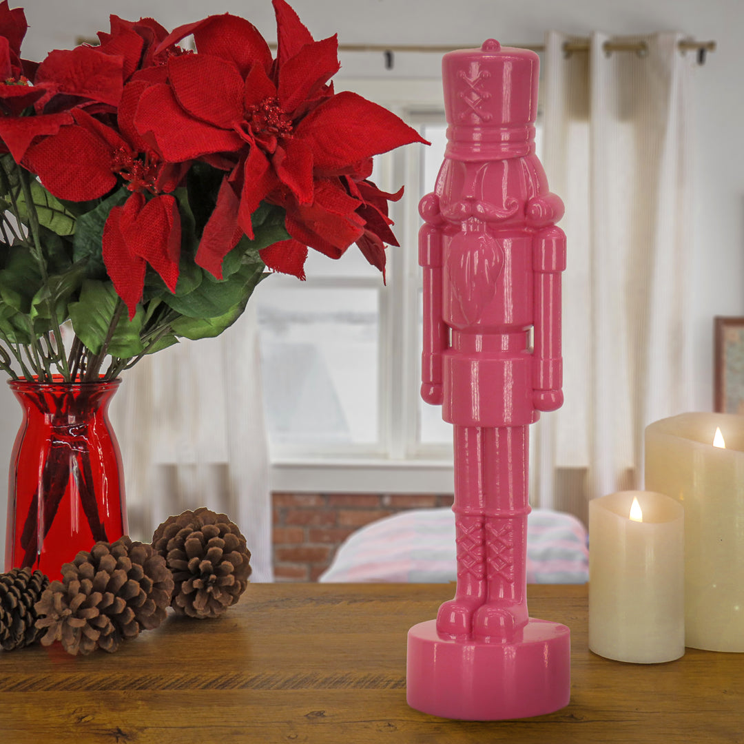18" HGTV Home Collection Nutcracker Christmas Decor, Pink
